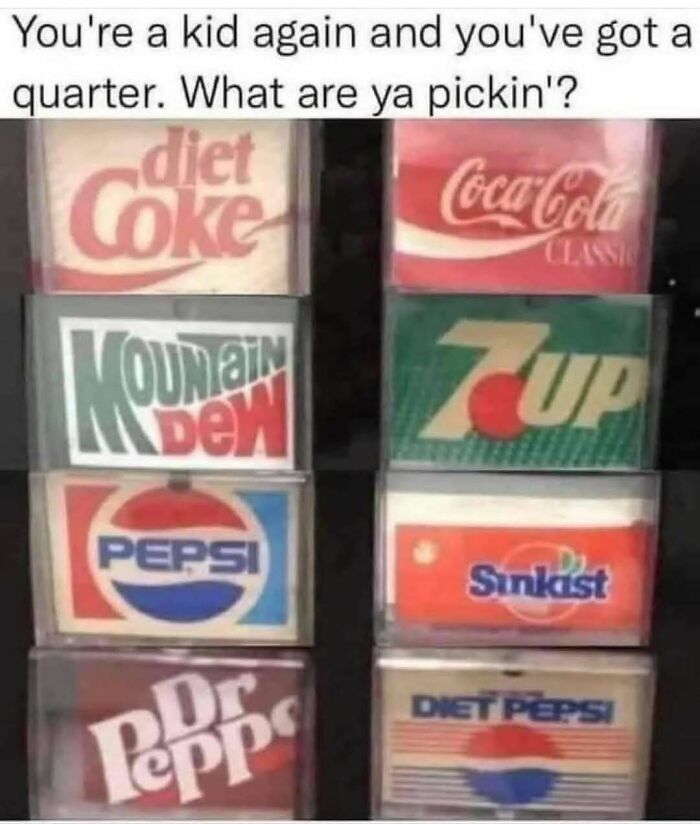 A vending machine with vintage soda brands like Diet Coke and Pepsi, a pure nostalgia gem from Saturday mornings.