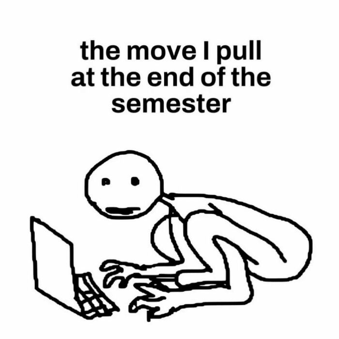 Serotonin meme: a stick figure intensely typing on a laptop, a humorous image for comfort.