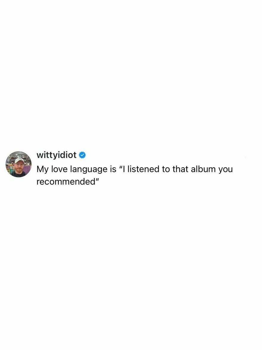 Comedian shares hilariously unfiltered takes on life about listening to recommended albums.
