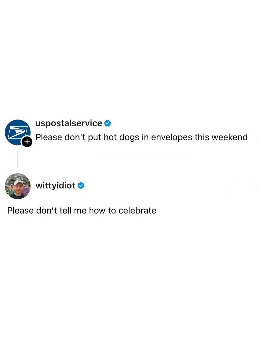 A comedian's unfiltered takes on life, humorously responding to a postal service warning.