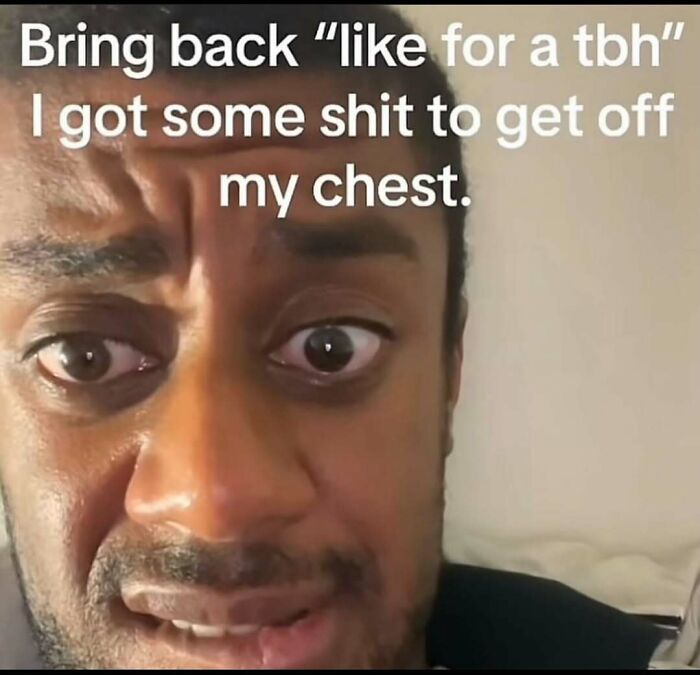 A man with a concerned expression. This unhinged meme is sure to change your mood.