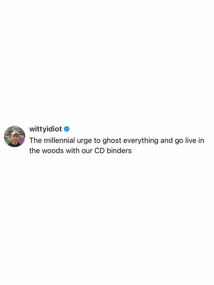 A screenshot of a comedian's hilarious unfiltered takes on life about the millennial urge to ghost.