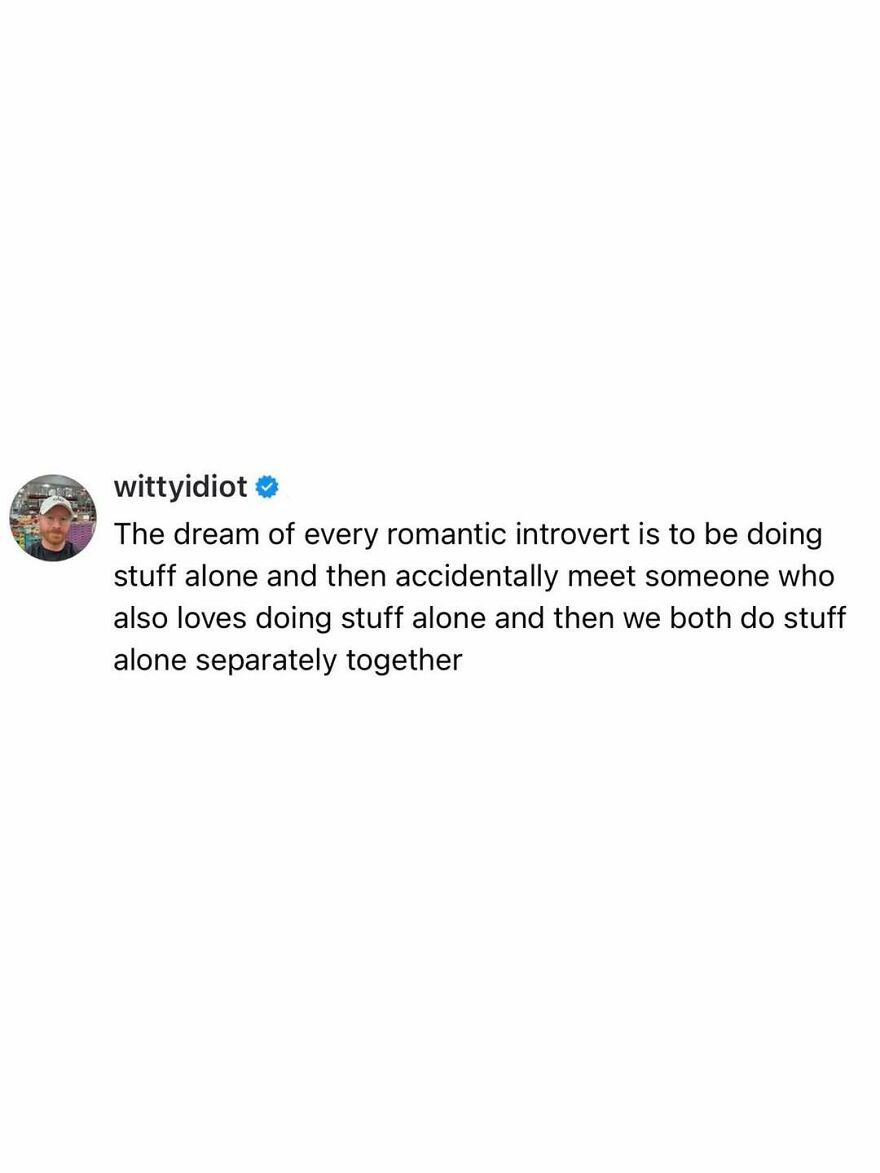 A hilariously unfiltered take on life: wittyidiot's post describing the dream of a romantic introvert.