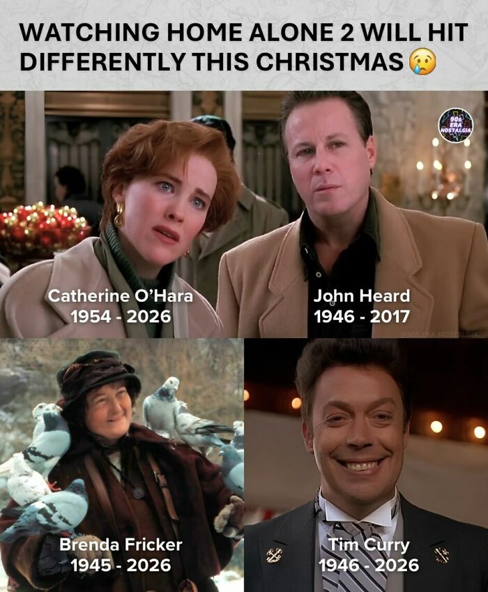 A four-panel collage of Home Alone actors, a touching example of hilarious 90s memes.