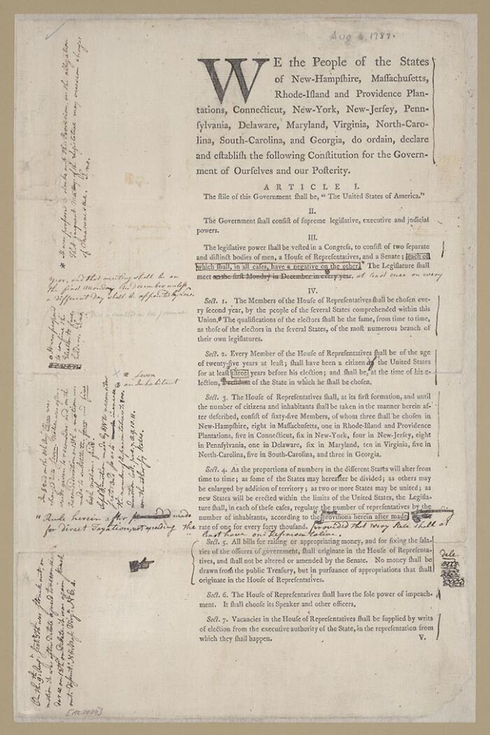 US Constitution, a historical document among famous books and manuscripts that sold for millions.