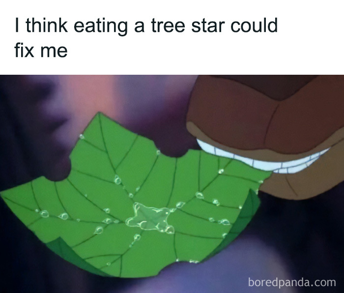 An animated scene of a dinosaur eating a large green leaf, a nostalgic image reminiscent of 90s and 00s cartoons.