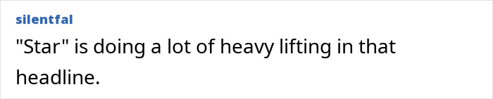 A comment humorously pointing out the use of 'star' in a headline about a Harry Potter adult creator. A comment humorously pointing out the use of 'star' in a headline about a Harry Potter adult creator.