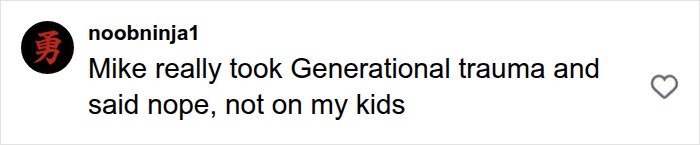 A social media comment from noobninja1 about Michael Jackson addressing generational trauma. A social media comment from noobninja1 about Michael Jackson addressing generational trauma.