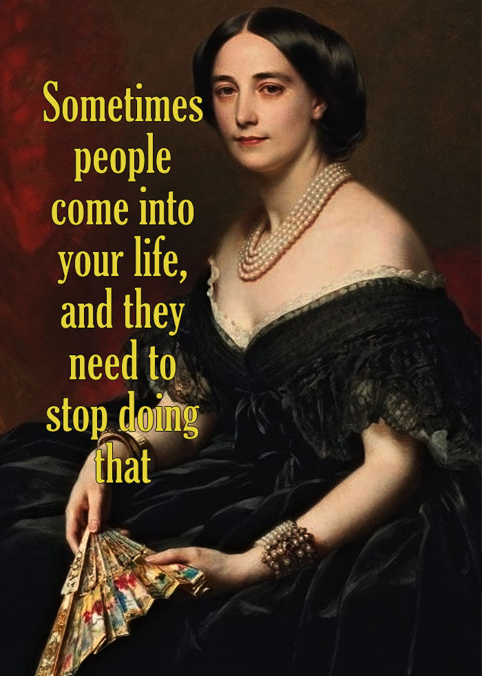 A classic portrait with text, sharing a relatable sentiment for those with a neurodivergent brain.
