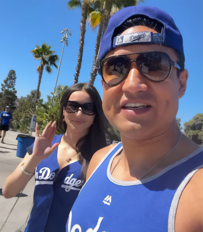 Mario Lopez and his niece at a Dodgers game, a video of them went viral.