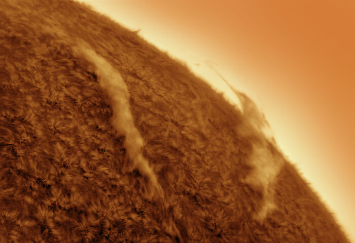 Close-up astronomy photo of the sun's surface, a jaw-dropping ZWO shortlist image from 2026.
