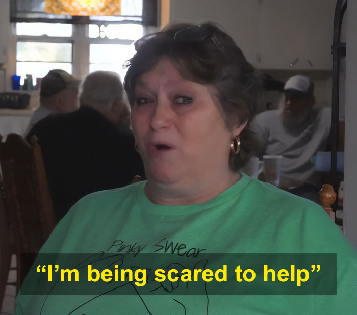 A Missouri grandma expressing concern over being scared to help, after being ordered to stop serving free breakfasts. A Missouri grandma expressing concern over being scared to help, after being ordered to stop serving free breakfasts.