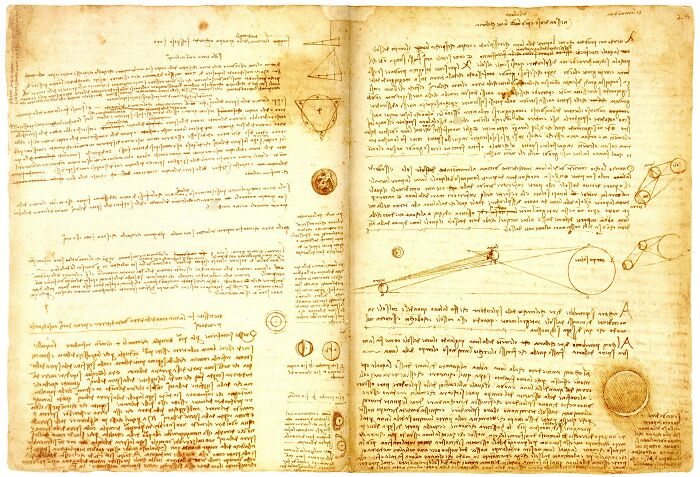 The Codex Leicester, a historical document and manuscript filled with Leonardo da Vincis scientific writings and diagrams, a book that sold for millions.