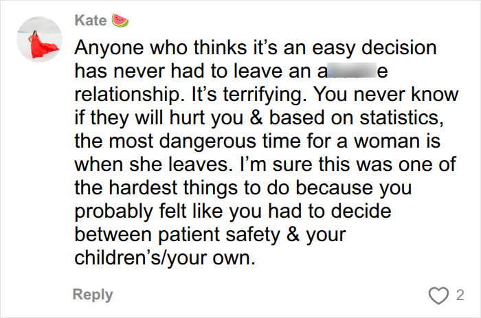 Kate's comment about the difficulty of leaving an a*****e relationship and husband cheating. Kate's comment about the difficulty of leaving an a*****e relationship and husband cheating.