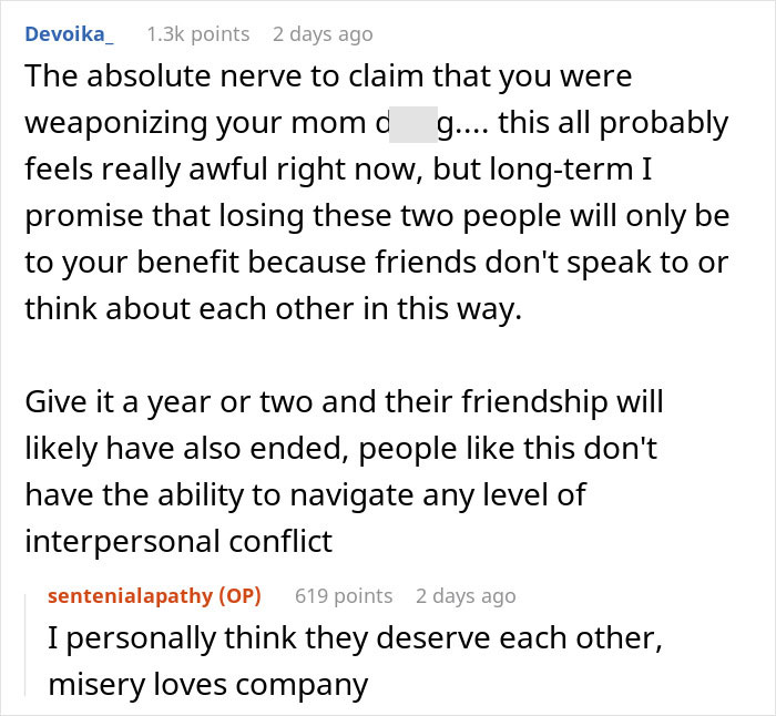 A reddit comment about a friendship ending due to a bachelorette date dispute and hurtful messages. A reddit comment about a friendship ending due to a bachelorette date dispute and hurtful messages.