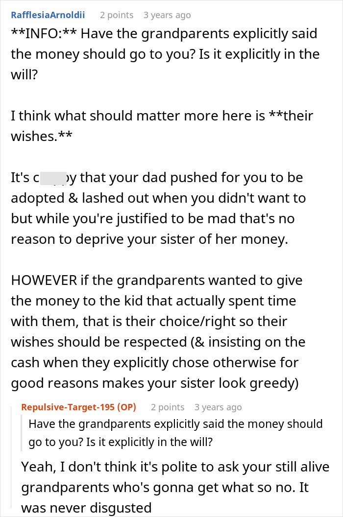 A woman adopted by her stepmom, discussing her inheritance and family money. A woman adopted by her stepmom, discussing her inheritance and family money.