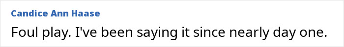 A user comment asserting foul play regarding Princess Diana, supporting a royal conspiracy theory. A user comment asserting foul play regarding Princess Diana, supporting a royal conspiracy theory.