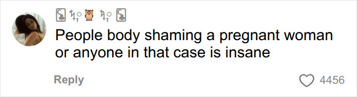 A social media comment criticizing body shaming, related to speculation surrounding Anne Hathaway's pregnancy. A social media comment criticizing body shaming, related to speculation surrounding Anne Hathaway's pregnancy.