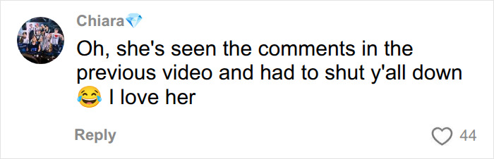 Screenshot of a comment from Chiara regarding Anne Hathaway's pregnancy, speculation, and baby bump photos. Screenshot of a comment from Chiara regarding Anne Hathaway's pregnancy, speculation, and baby bump photos.
