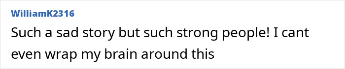 A comment about a strength athlete who loses arms and legs, noting it is a sad story about strong people.