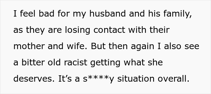 Wretched MIL Won't Stop Being Racist Towards DIL, Then Cries Foul As Whole Family Ditches Her Wretched MIL Won't Stop Being Racist Towards DIL, Then Cries Foul As Whole Family Ditches Her