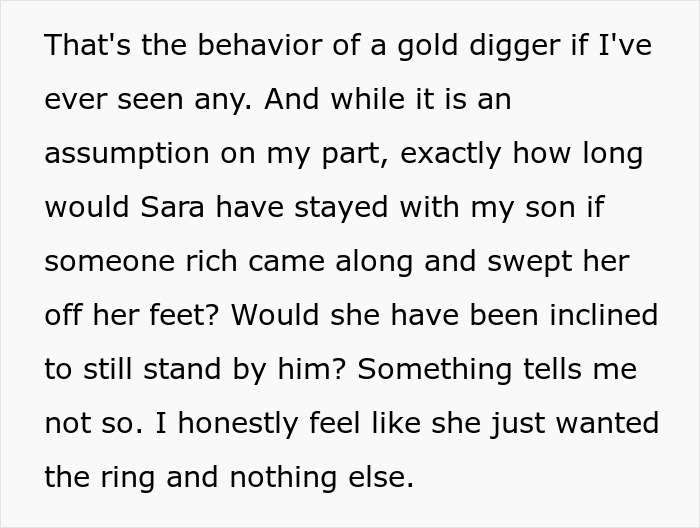 Son accused father of ruining his life over a family heirloom proposal; girlfriend behaved like a gold digger. Son accused father of ruining his life over a family heirloom proposal; girlfriend behaved like a gold digger.