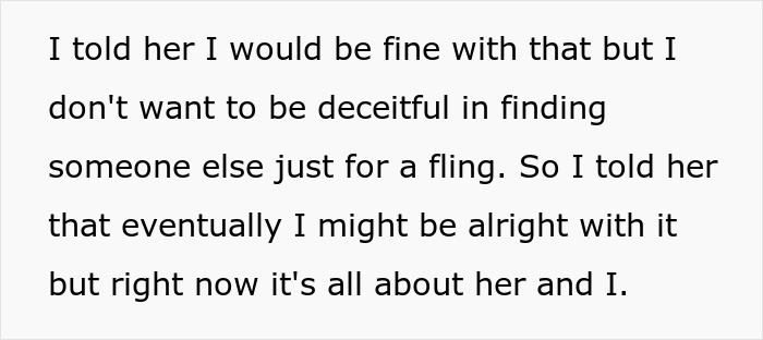Screenshot of text about a poly wife asking to make her hubby's best friend her boyfriend. Screenshot of text about a poly wife asking to make her hubby's best friend her boyfriend.