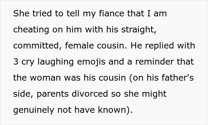 Bi Woman Goes On Outing With Fiancé's Cousin, Sly MIL Uses FB Photo As Evidence Of Her "Cheating" Bi Woman Goes On Outing With Fiancé's Cousin, Sly MIL Uses FB Photo As Evidence Of Her "Cheating"