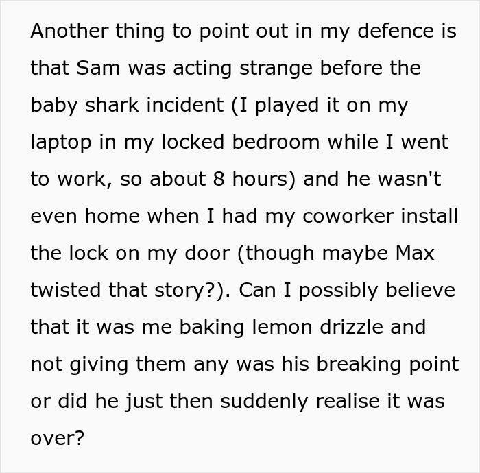 Text explaining a man's friends playing each other, highlighting a babysitting incident and a breaking point. Text explaining a man's friends playing each other, highlighting a babysitting incident and a breaking point.