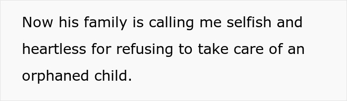 Text snippet about a wife refusing to be the primary caregiver for her husband's orphaned nephew, facing family criticism. Text snippet about a wife refusing to be the primary caregiver for her husband's orphaned nephew, facing family criticism.