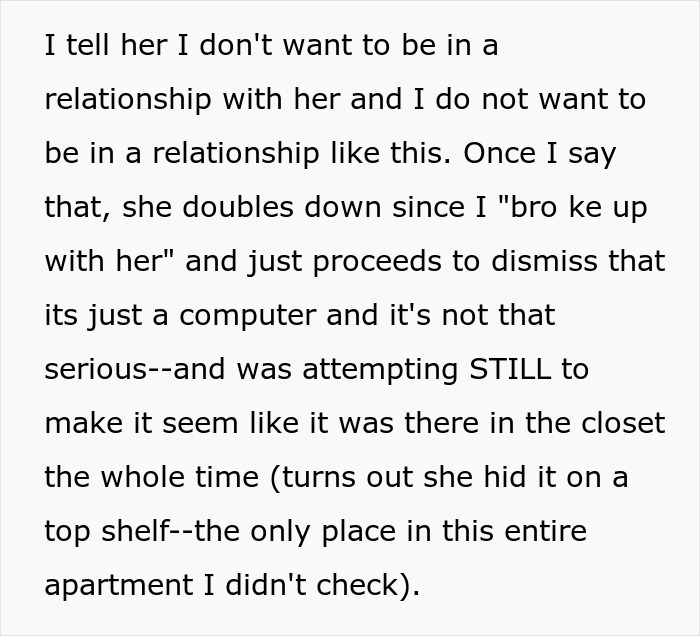 Laptop Gets Hidden Out Of Spite, Woman Sees This Is Just Red Flag Nr.1 After A 7-Year Relationship