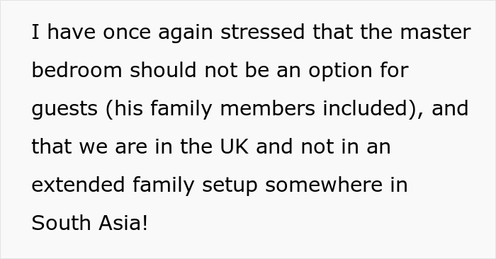 Text snippet showing the wife's stand on defending her marital bed from in-laws.