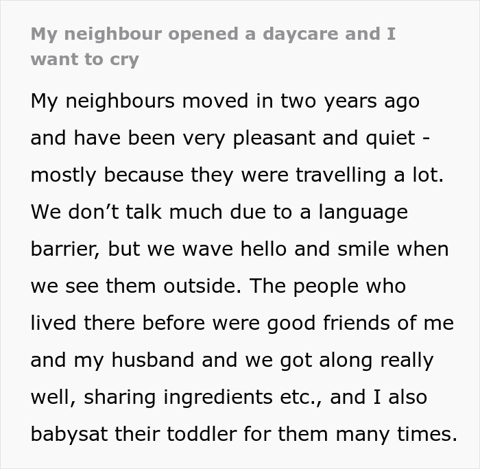 Couple Can't Believe What Their Neighbor Decides To Open In Her Home, Have To Live With Screaming And Crying Couple Can't Believe What Their Neighbor Decides To Open In Her Home, Have To Live With Screaming And Crying