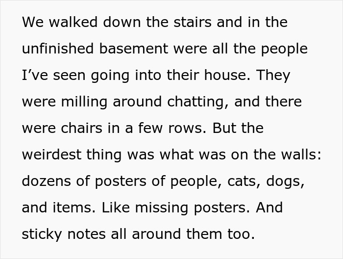 25YO Suspicious Of Neighbors’ Creepy Silent Gatherings, Gets Invited To One In Their Basement 25YO Suspicious Of Neighbors’ Creepy Silent Gatherings, Gets Invited To One In Their Basement