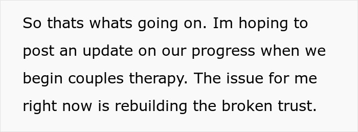 A screenshot of a story update about a wife's jealousy, secret police call, and deportation, focusing on trust.