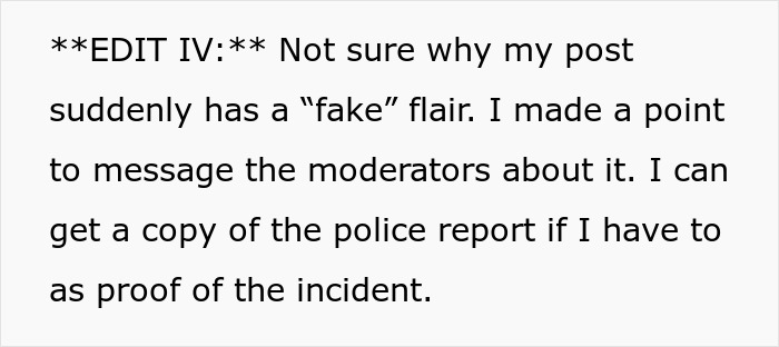 Shopper accused of having a weapon to threaten Karen: Edit IV addressing a fake flair and mentioning police report proof.