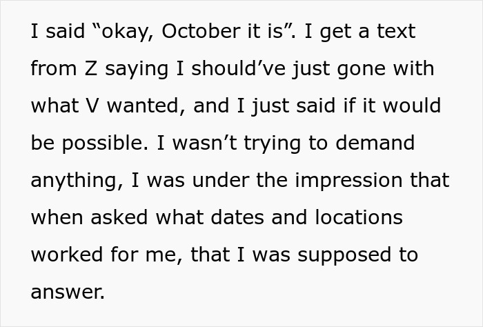 Text showing a woman responding to a message about a bachelorette date, feeling misunderstood in a friendship dispute. Text showing a woman responding to a message about a bachelorette date, feeling misunderstood in a friendship dispute.