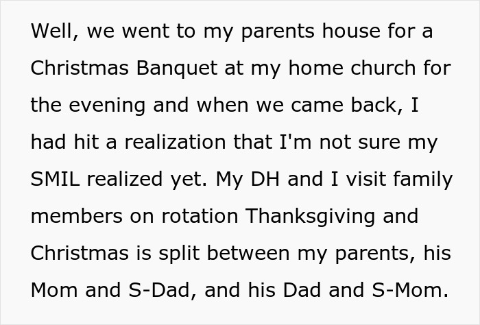 Text snippet about parents' house for a Christmas Banquet and realizing grandma's baby's first Christmas plans. Text snippet about parents' house for a Christmas Banquet and realizing grandma's baby's first Christmas plans.