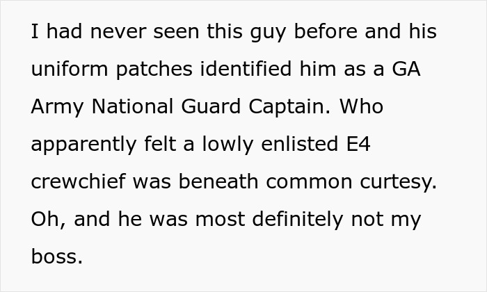 Petty E-4 Inspector Uses Military Rules To Trap Mr. Captain Arrogance After He Interrupted Their Lunch Petty E-4 Inspector Uses Military Rules To Trap Mr. Captain Arrogance After He Interrupted Their Lunch