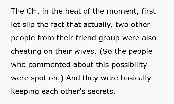 Cheater exposes two more cheaters in the group before a group vacation, revealing secrets. Cheater exposes two more cheaters in the group before a group vacation, revealing secrets.