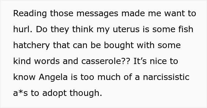 A woman admits she is happy her toxic sis is infertile, sharing her disgusted reaction to her sister's requests for a baby. A woman admits she is happy her toxic sis is infertile, sharing her disgusted reaction to her sister's requests for a baby.