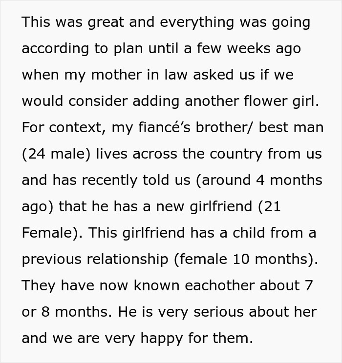 Wedding dispute shows how in-laws can tear a family apart with one small request regarding a flower girl.