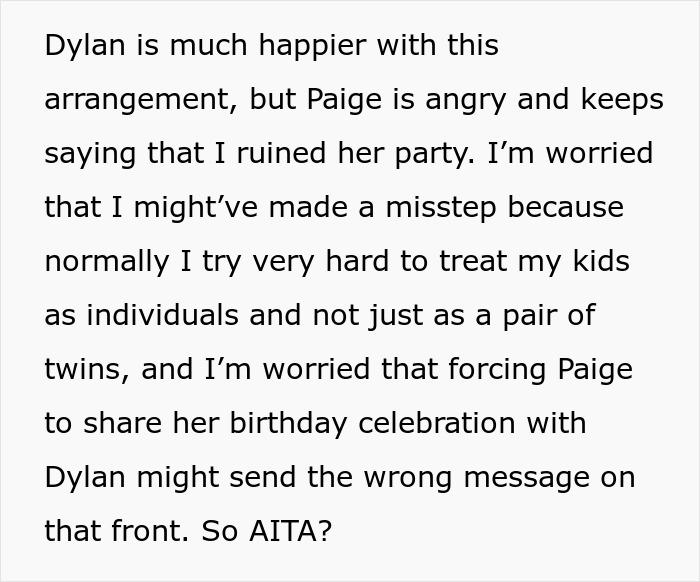 14YO Wants An All-Girls Birthday And Excludes Her Twin Brother, Mom Steps In And Cancels It 14YO Wants An All-Girls Birthday And Excludes Her Twin Brother, Mom Steps In And Cancels It