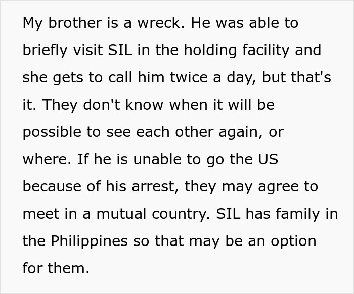 Text describing the impact on a brother after a secret police call leading to deportation.
