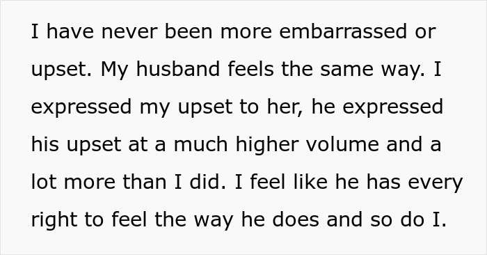 Text snippet describing the husband's kid drama, leading to an embarrassed and upset couple. Text snippet describing the husband's kid drama, leading to an embarrassed and upset couple.