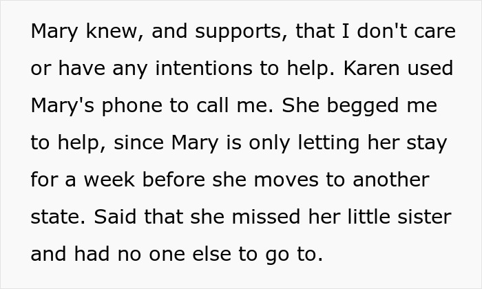 A half-sister begs for help on the phone, revealing her difficult situation and desire for help after her infertility taunts.