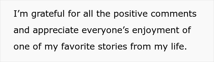 Text stating gratitude for positive comments and enjoyment of the story about a cashier reporting theft and manager. Text stating gratitude for positive comments and enjoyment of the story about a cashier reporting theft and manager.