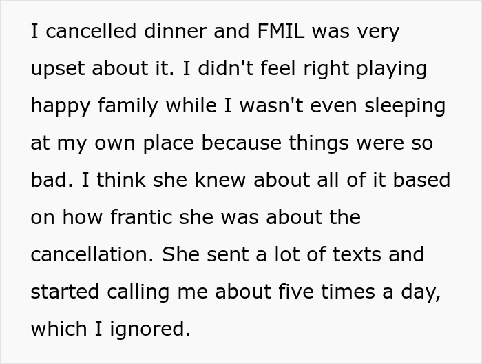 A screenshot of text discussing a bride cancelling dinner because of her future MIL and problem fiancée. A screenshot of text discussing a bride cancelling dinner because of her future MIL and problem fiancée.
