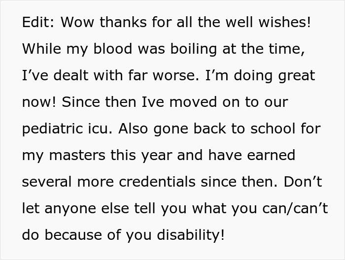 Text snippet: A medical worker who was mistaken for a Halloween costume due to a prosthetic ear shares a positive update, encouraging others with disabilities. Text snippet: A medical worker who was mistaken for a Halloween costume due to a prosthetic ear shares a positive update, encouraging others with disabilities.
