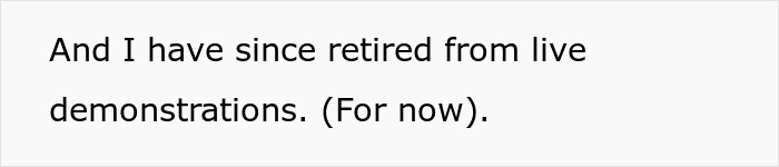 Text: Woman with disability retired from joint demonstrations, leaving relatives horrified